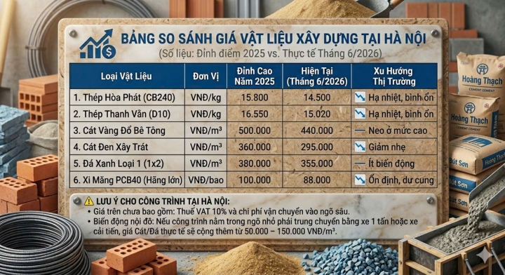 Cập Nhật Giá Vật Liệu Xây Dựng Mới Nhất 2026