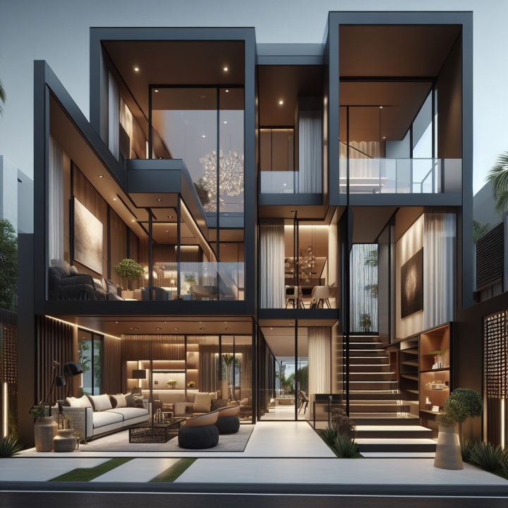 Công trình anh Đức - Nhà phố hiện đại sang trọng